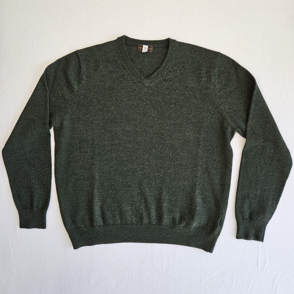 Thomas Dean Crew Neck Sweater Men's Wool Blend Size L Large